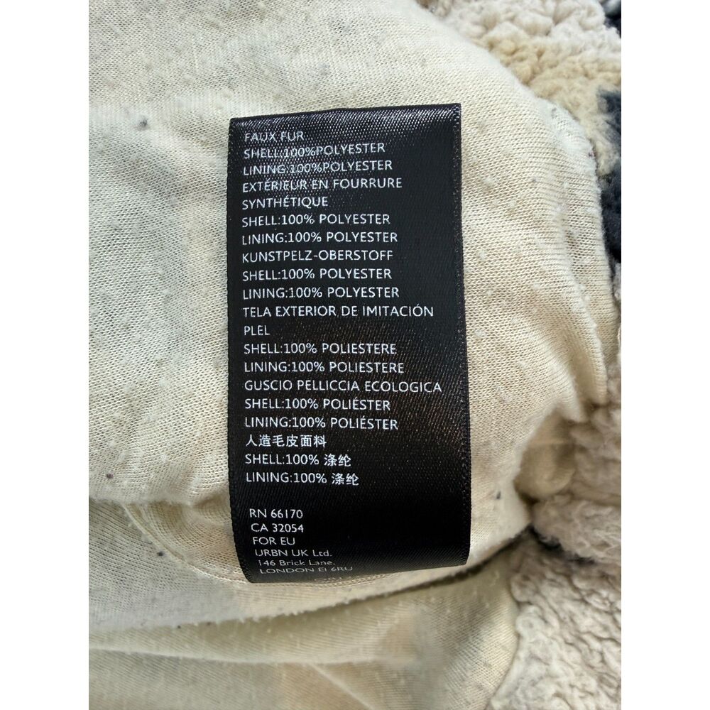 Urban Outfitters Yin Yang Sherpa Fleece Jacket Womens XS Full Zip Cropped - Picture 7 of 12